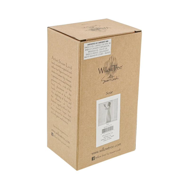 Back of boxed Willow Tree Soar figurine with product barcode