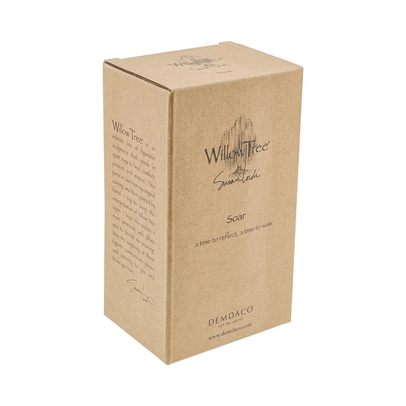 Front of Willow Tree Soar figurine box with sentiment "a time to soar"