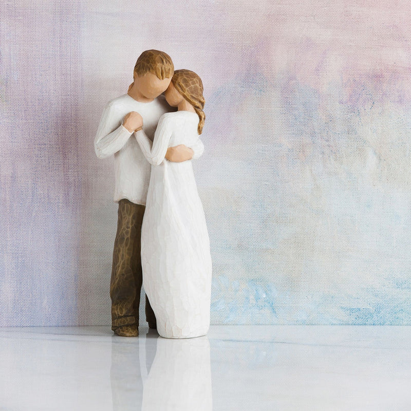Willow Tree Promise Figurine with soft pastel background