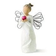 Figurine Front: Willow Tree You’re the Best Figurine holding red apple with wire wings

