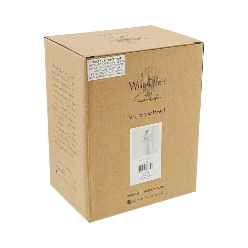 Box Back: Willow Tree You’re the Best Figurine box showing barcode and artist description

