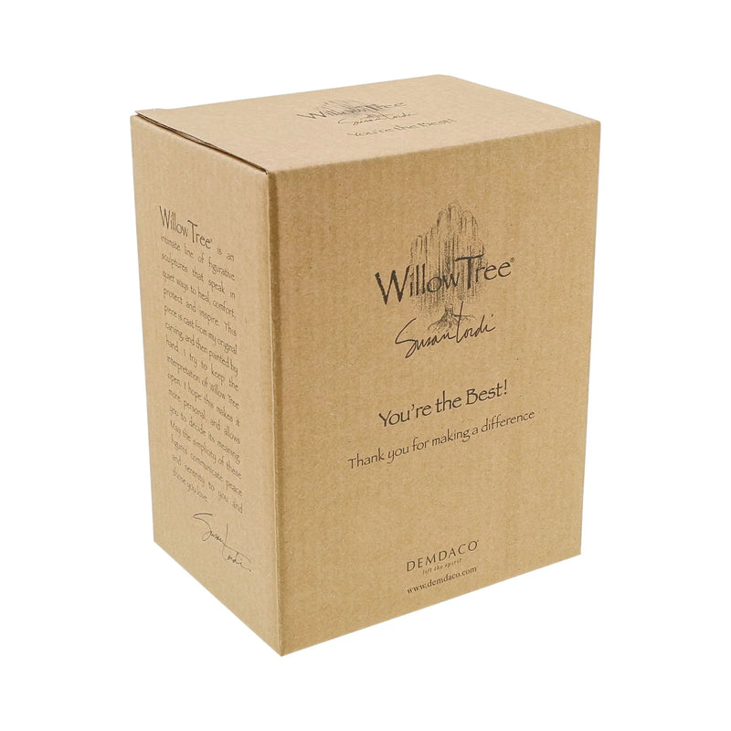 Box Front: Willow Tree You’re the Best Figurine kraft box with message visible

