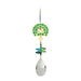 Window Jewels Tree of Life green crystal suncatcher with mirror-gold motif, bead run and clear crystal drop, rainbow maker on white.