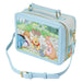 Overhead view of Loungefly Pooh bag with top handle and adjustable shoulder strap