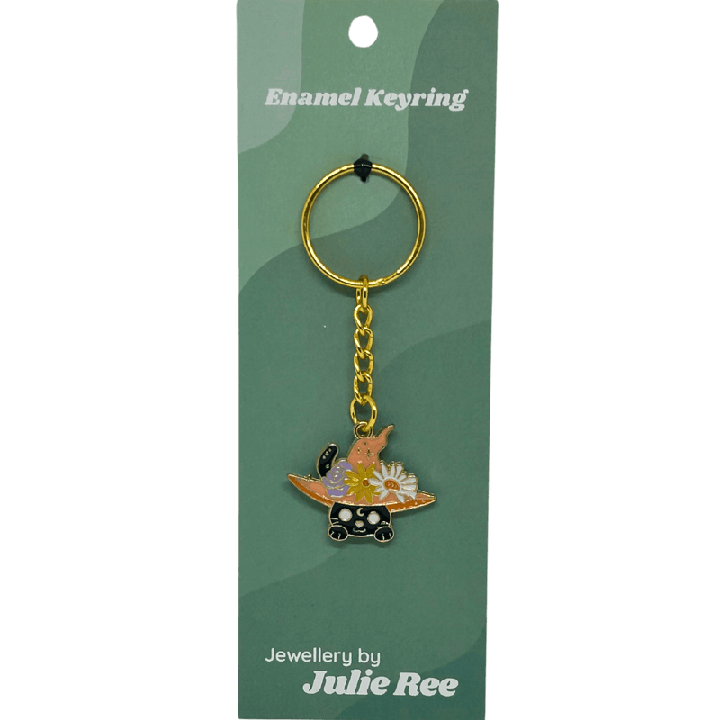 Witch Hat Cat Keyring – Jewellery By Julie Ree - Something Different Gift Shop