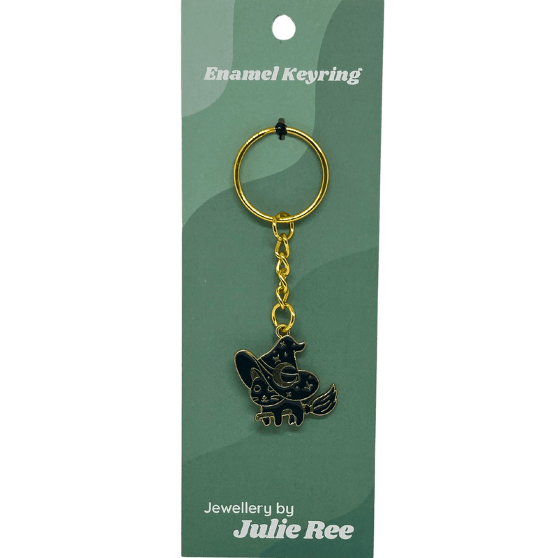Witchy Cat Keyring – Jewellery By Julie Ree - Something Different Gift Shop