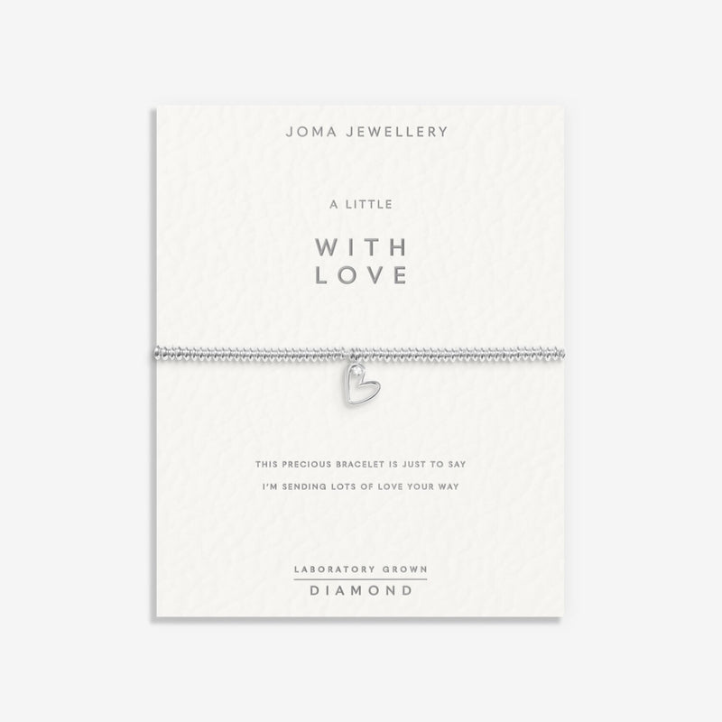 Joma With Love diamond bracelet on sentiment card