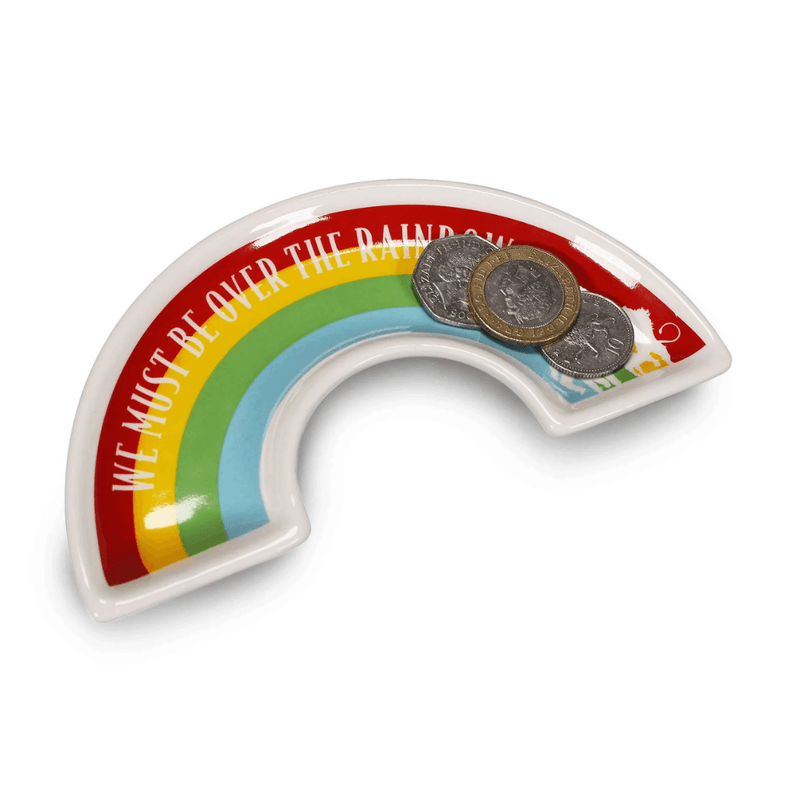 Wizard of Oz rainbow ceramic trinket dish holding coins