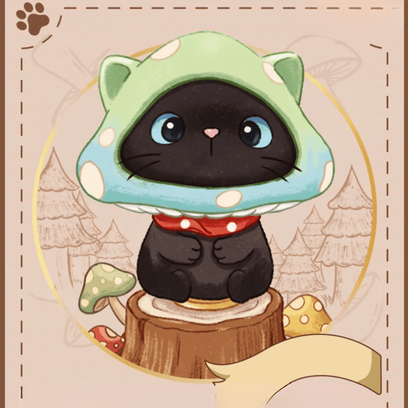 Forest Mushroom Kitty character artwork from the Wonderful Adventure collection