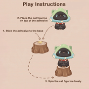 Wonderful Adventure play instructions showing how to attach and spin the cat figure