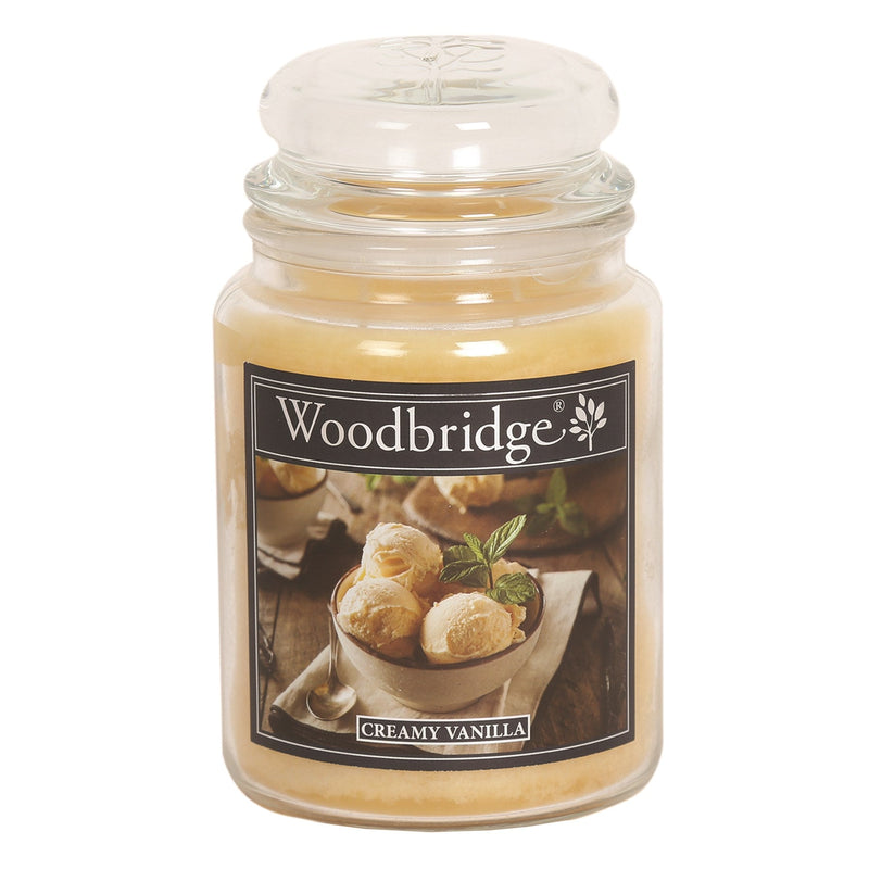 Woodbridge Large Scented Candle Jar - Creamy Vanilla - Something Different Gift Shop