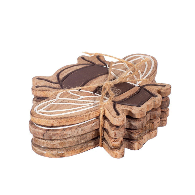 Sass and Belle Wooden Bee Coasters – Set of 4 – Something Different Gift Shop