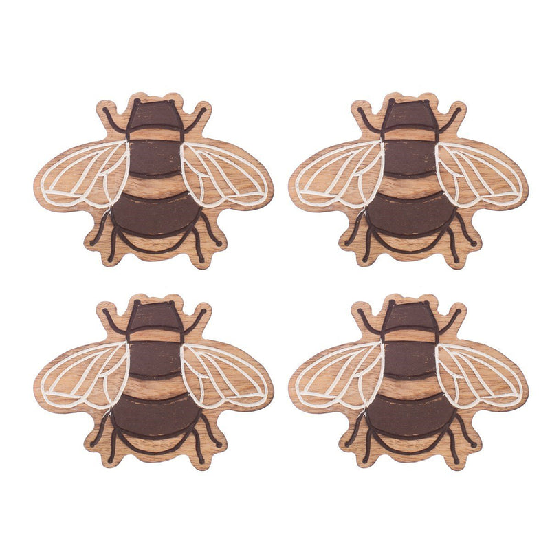 Sass and Belle Wooden Bee Coasters – Set of 4 – Something Different Gift Shop