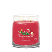 Yankee Candle Holiday Cheer large tumbler with red wax and two wicks