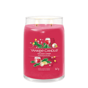 Yankee Candle Holiday Cheer large jar candle with two wicks and red wax