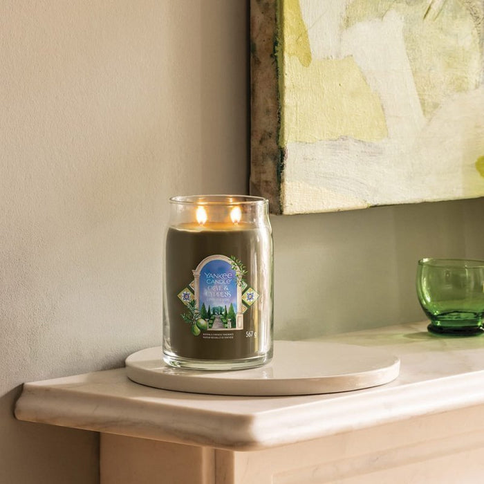 Yankee Candle Signature Large Jar Candle - Olive & Cypress - Something Different Gift Shop