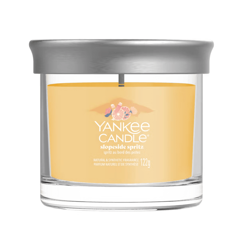 Yankee Candle Slopeside Spritz small tumbler with silver lid, clean product packshot