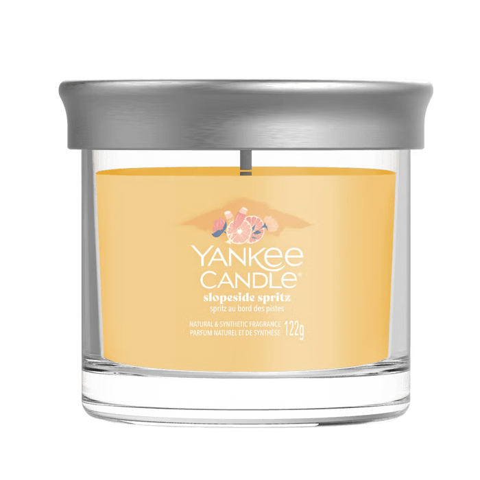 Yankee Candle Slopeside Spritz small tumbler with silver lid, clean product packshot