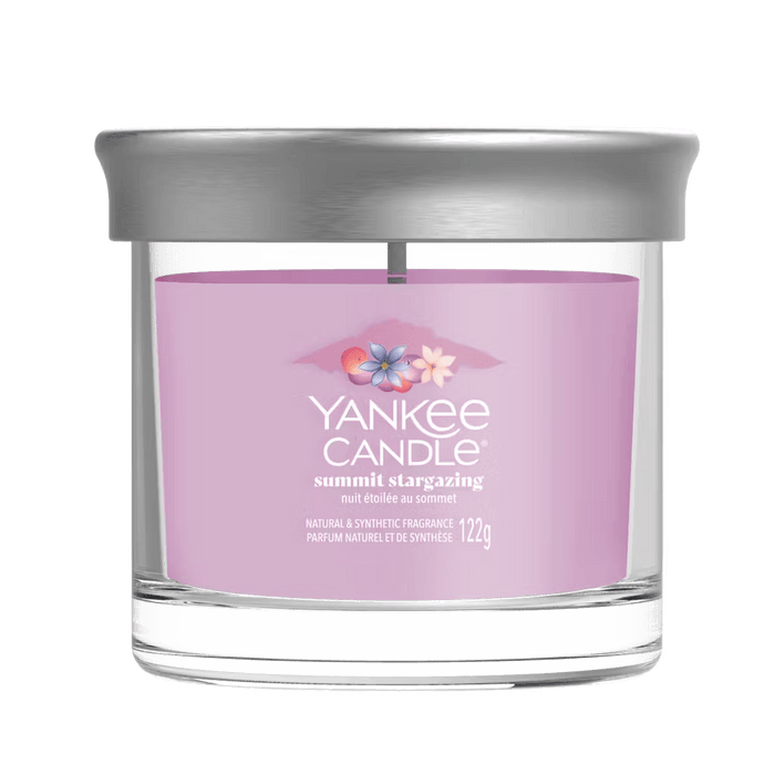 Yankee Candle Summit Stargazing small tumbler with silver lid, lilac wax packshot