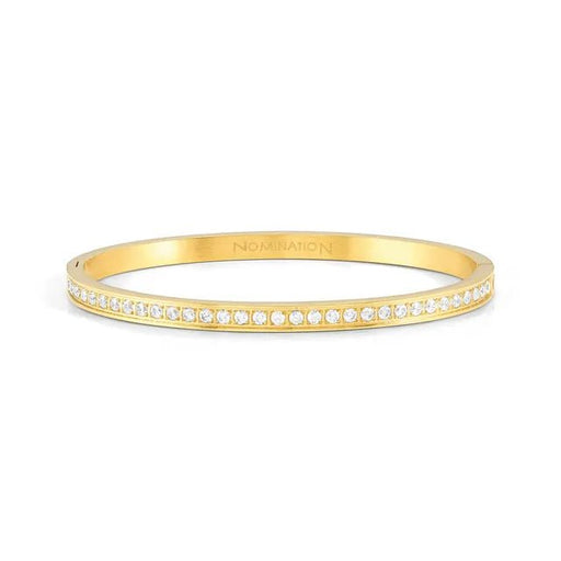 Yellow PVD Nomination Pretty Bangles bracelet with white cubic zirconia pavé detailing.