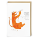 Zeppelinmoon Kitchen Tiger greeting card with an illustrated tiger drinking wine and a rude poem about a tiger finishing all the wine