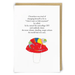 Zeppelinmoon rainbow chameleon inspirational greetings card with colourful chameleon on a red mushroom and uplifting quote