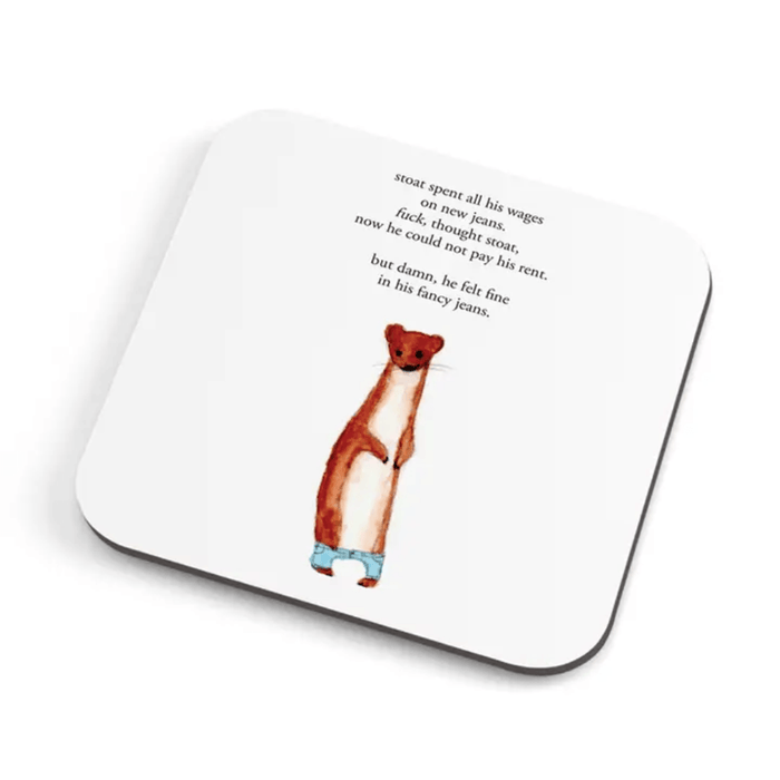 Zeppelinmoon Stoat in Jeans Funny Coaster