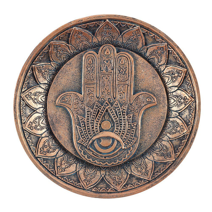 Antique Style Incense Plate Hand Of Hamsa - Something Different Gift Shop