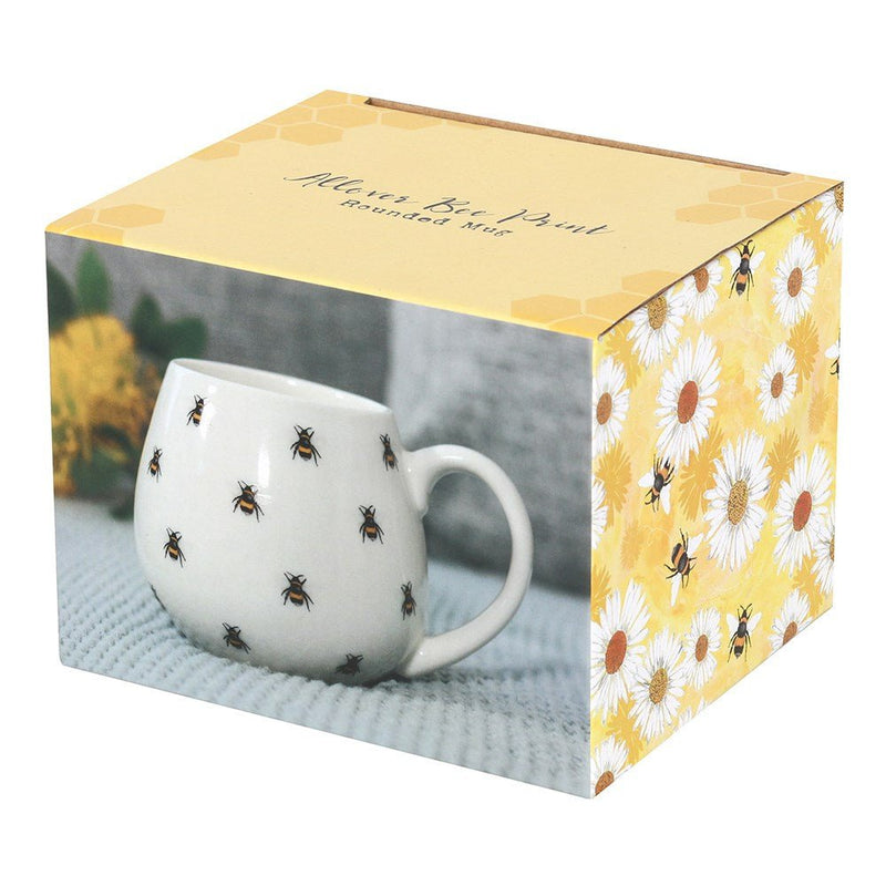 Bee Print Rounded Mug - Something Different Gift Shop