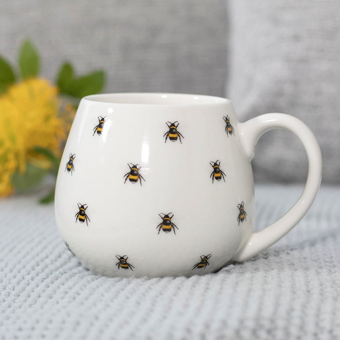 Bee Print Rounded Mug - Something Different Gift Shop