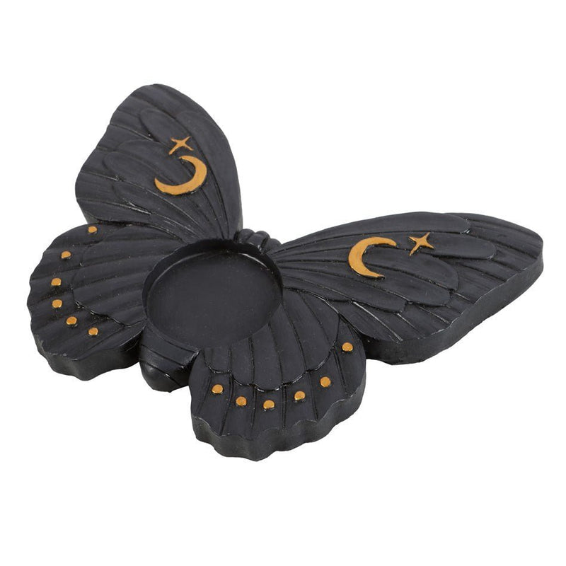 Black Moth Tealight Candle Holder - Something Different Gift Shop