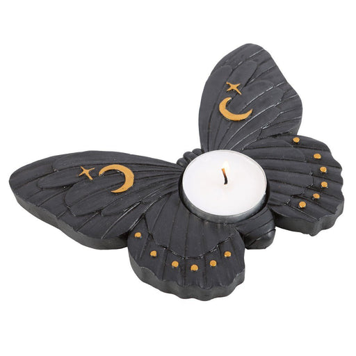Black Moth Tealight Candle Holder - Something Different Gift Shop