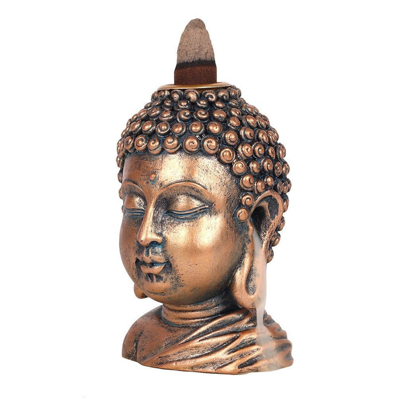 Bronze Buddha Head Backflow Burner - Something Different Gift Shop