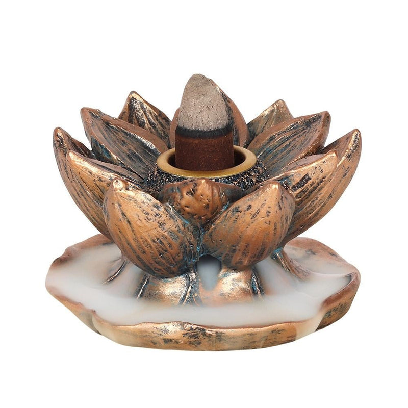 Bronze Lotus Backflow Incense Burner - Something Different Gift Shop