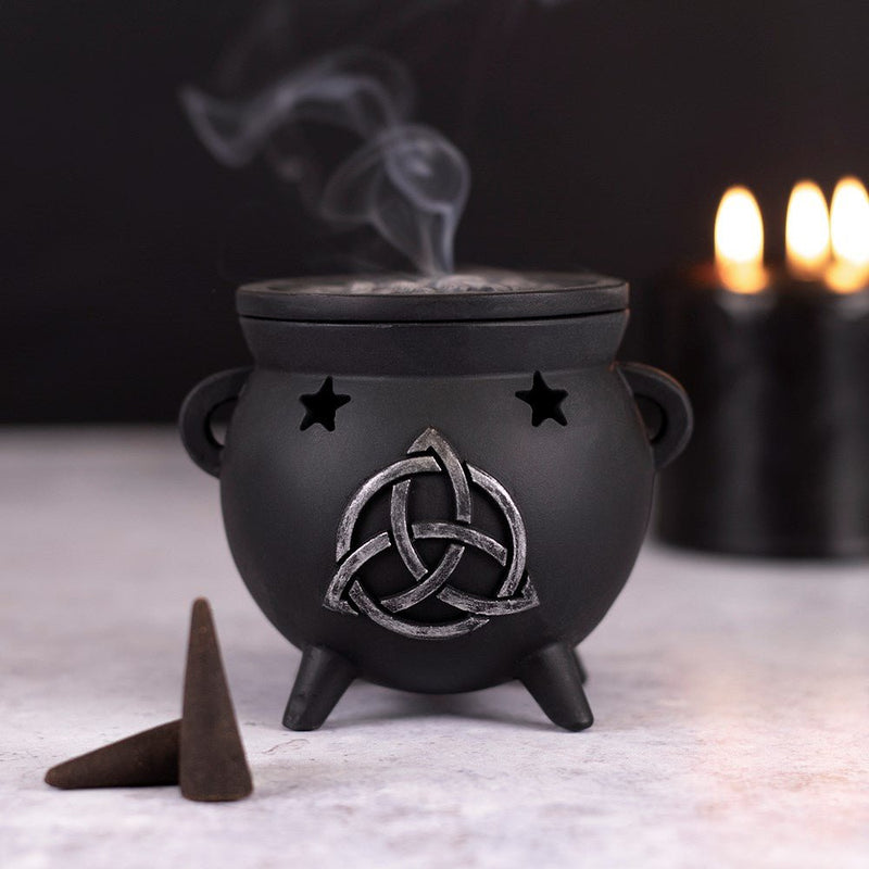 Cauldron Incense Cone Burner Triquetra - Something Different Gift Shop