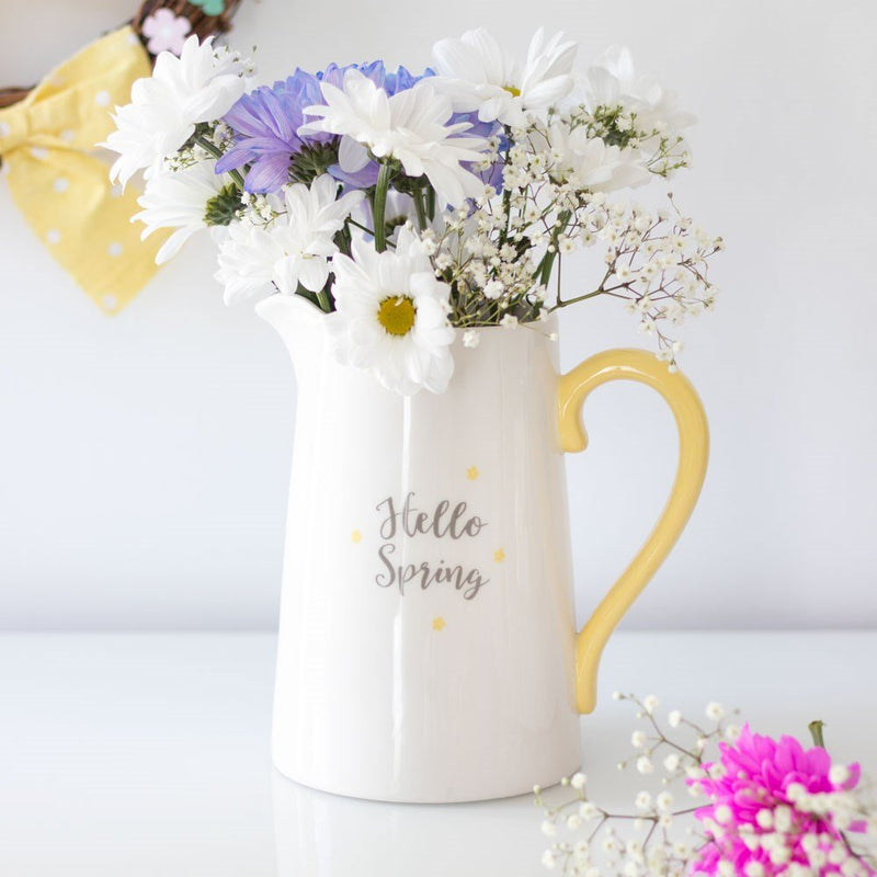 Ceramic Flower Jug - Hello Spring - Something Different Gift Shop