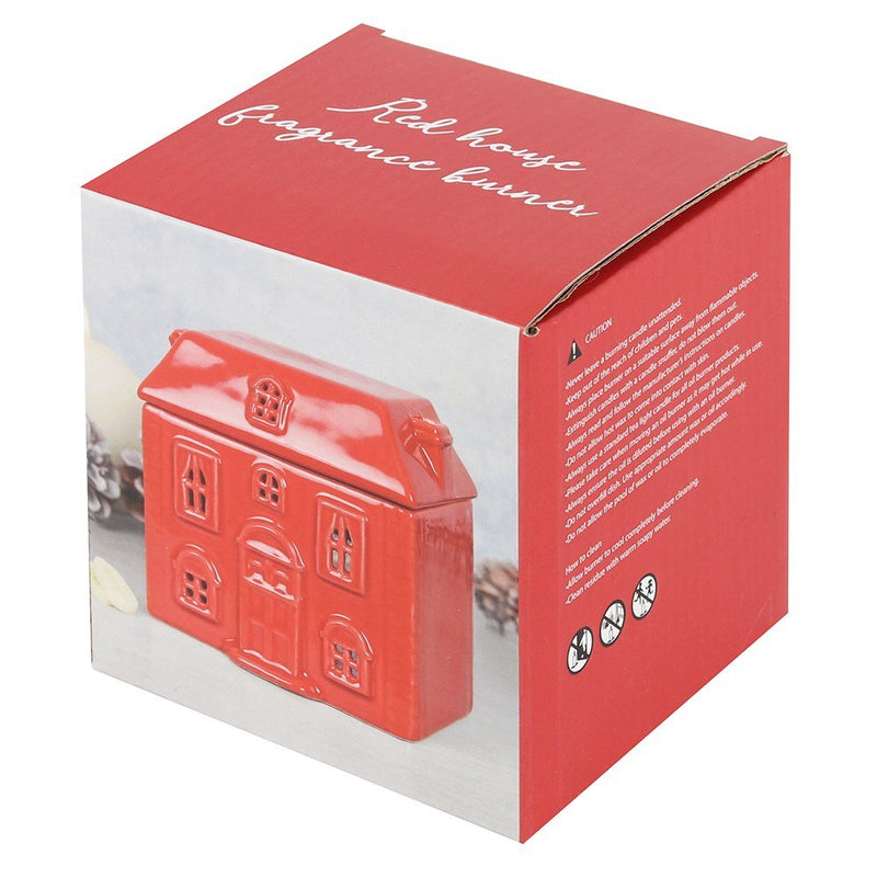 Ceramic House Oil Burner Red - Something Different Gift Shop