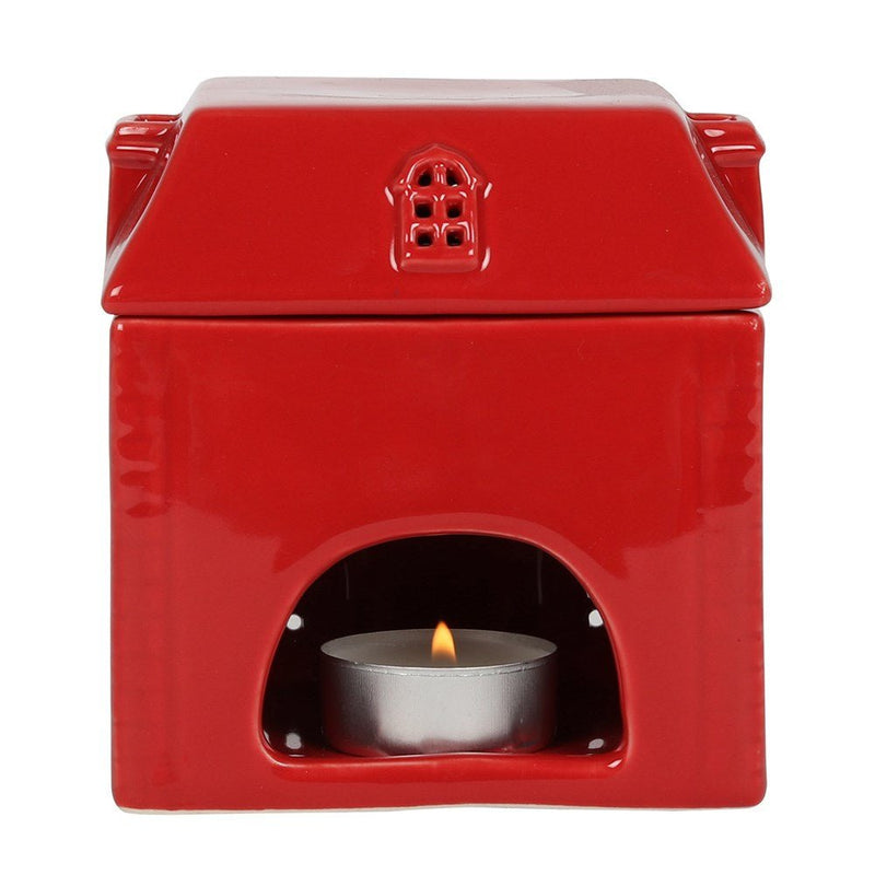 Ceramic House Oil Burner Red - Something Different Gift Shop