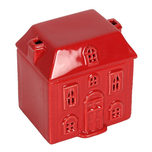 Ceramic House Oil Burner Red - Something Different Gift Shop