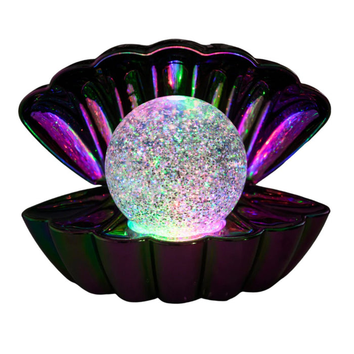 Colour LED Clam - Black Pearl - Something Different Gift Shop