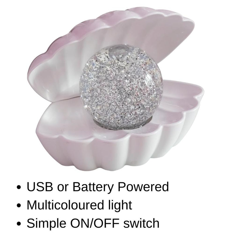 Colour LED Clam - White - Something Different Gift Shop