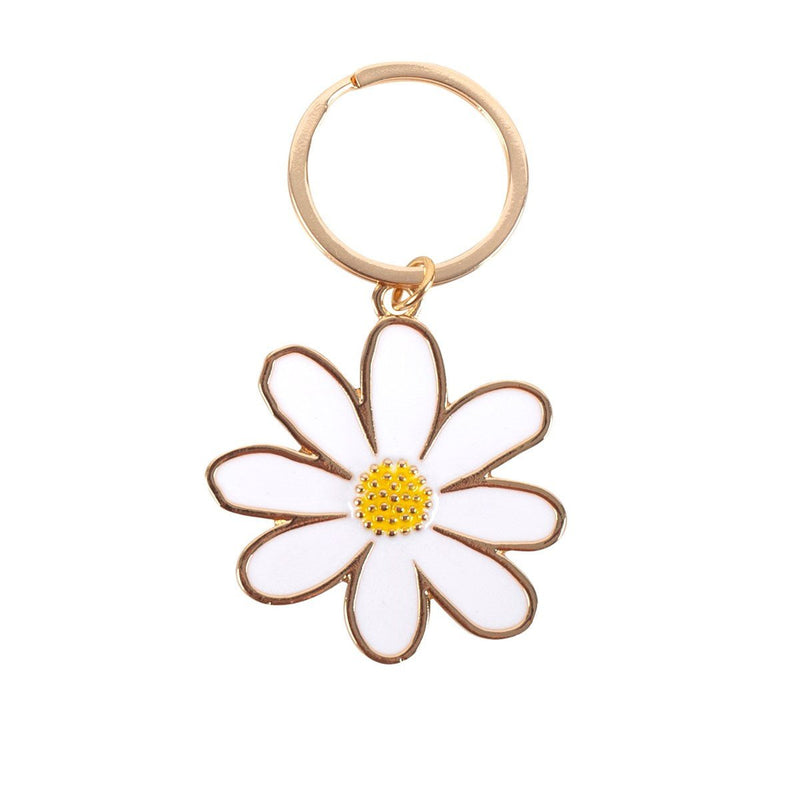 Daisy Enamel Keyring - Something Different Gift Shop