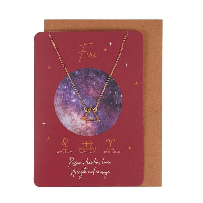 Fire Element Zodiac Necklace Card - Something Different Gift Shop