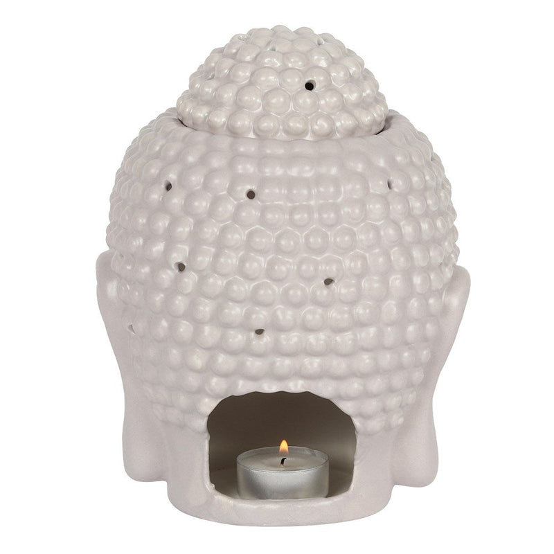 Giant Buddha Head Oil Burner - Grey - Something Different Gift Shop