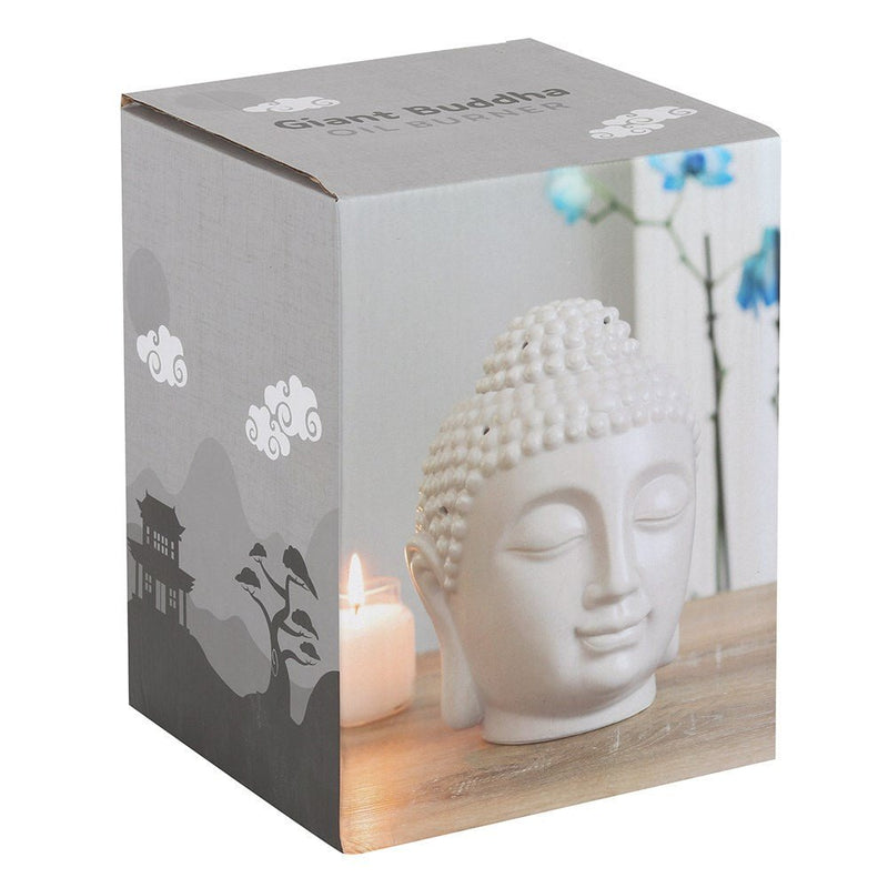 Giant Buddha Head Oil Burner - Grey - Something Different Gift Shop