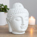 Giant Buddha Head Oil Burner - White - Something Different Gift Shop