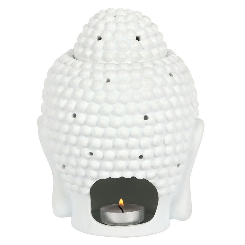Giant Buddha Head Oil Burner - White - Something Different Gift Shop