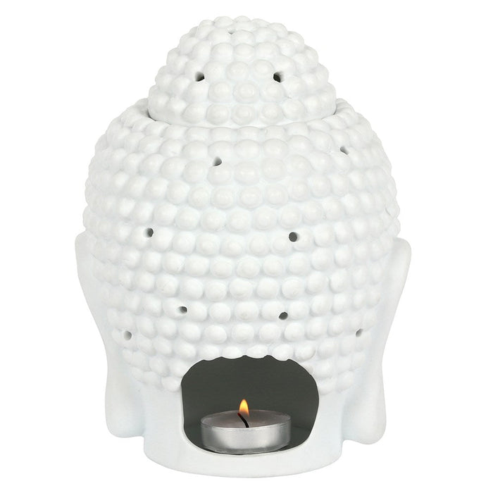 Giant Buddha Head Oil Burner - White - Something Different Gift Shop