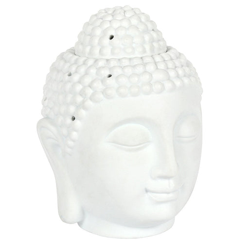 Giant Buddha Head Oil Burner - White - Something Different Gift Shop