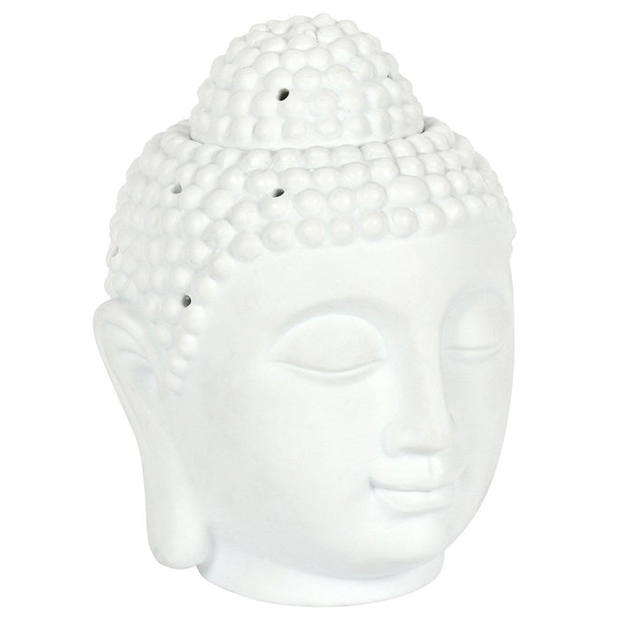 Giant Buddha Head Oil Burner - White - Something Different Gift Shop